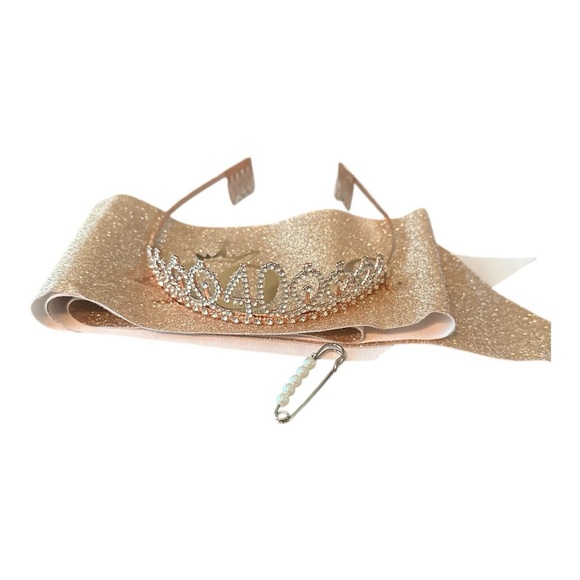 40th Birthday Sash & Crown Kit | Rose Gold “40 & Fabulous” Set | NWT - Picture 5 of 6
